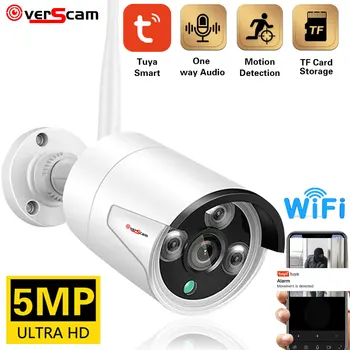 5MP IP Kamera Outdoor wi-fi Bezvadu Mājas Drošības Kameru Uzraudzības Wi Fi Bullet Ūdensizturīgs IP Video HD Camara CamHi Cam