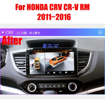 Auto Multimediju GPS Audio Radio Navigācijas NAVI Atskaņotājs Iebūvēts CarPlay 360 BirdView HONDA CRV CR-V RM 2011~2016