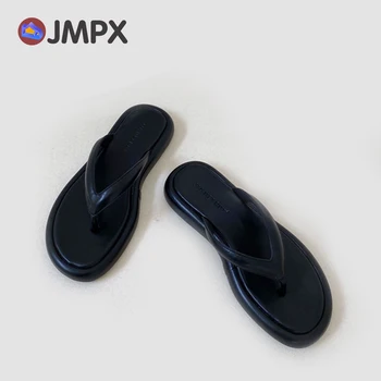 JMPX Zīmola 2022 Vasaras Sieviešu Flip Flop Plakanu Dibenu Apaļa Galva tīrtoņa Krāsu Gadījuma Sandales