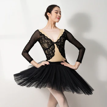 Mežģīnes Leotard Ballet Pieaugušo Vingrošana Bodysuit Balerīna Apģērbs Skatuves Sniegumu Kostīmu Backless Klasiskā Dancewear JL4710